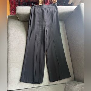 Zara size XS black with silver buckles Wide-Leg Trousers